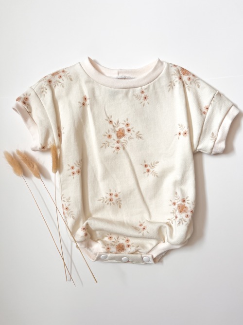 Floral Moth Tee Romper - 6-9m