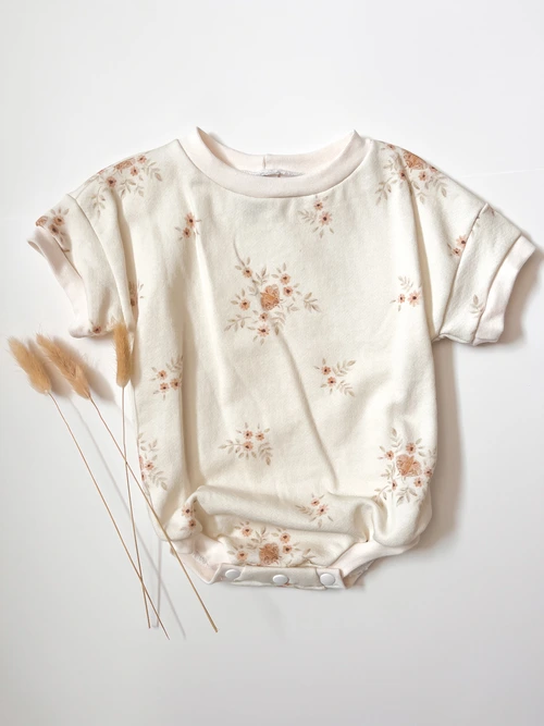 Floral Moth Tee Romper - 6-9m