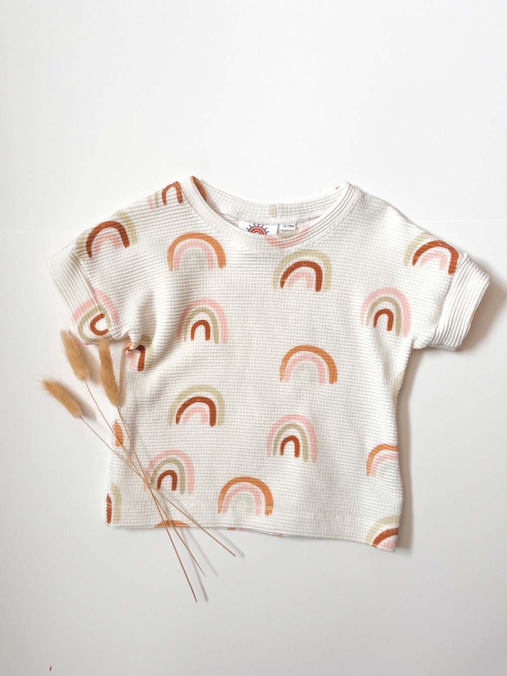 Cozy Tee - Rainbow Waffle 12-18m