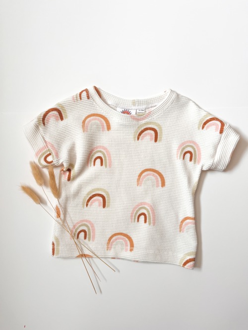 Cozy Tee - Rainbow Waffle 12-18m