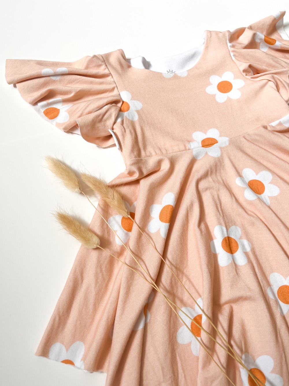 Twirl Dress - Peach Daisies 9-12m - Image 3
