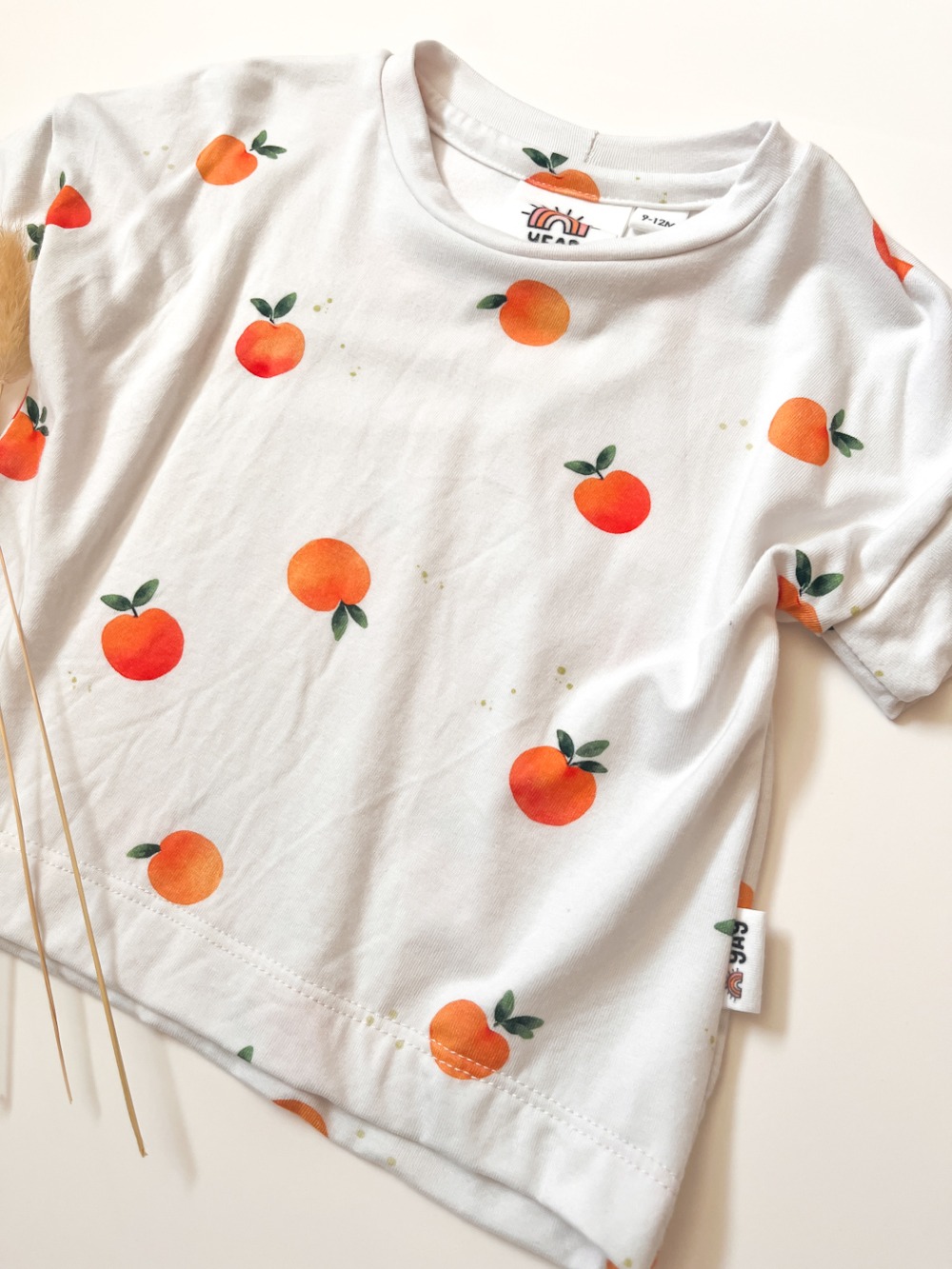Cozy Tee - Watercolour Peaches 9-12m - Image 2