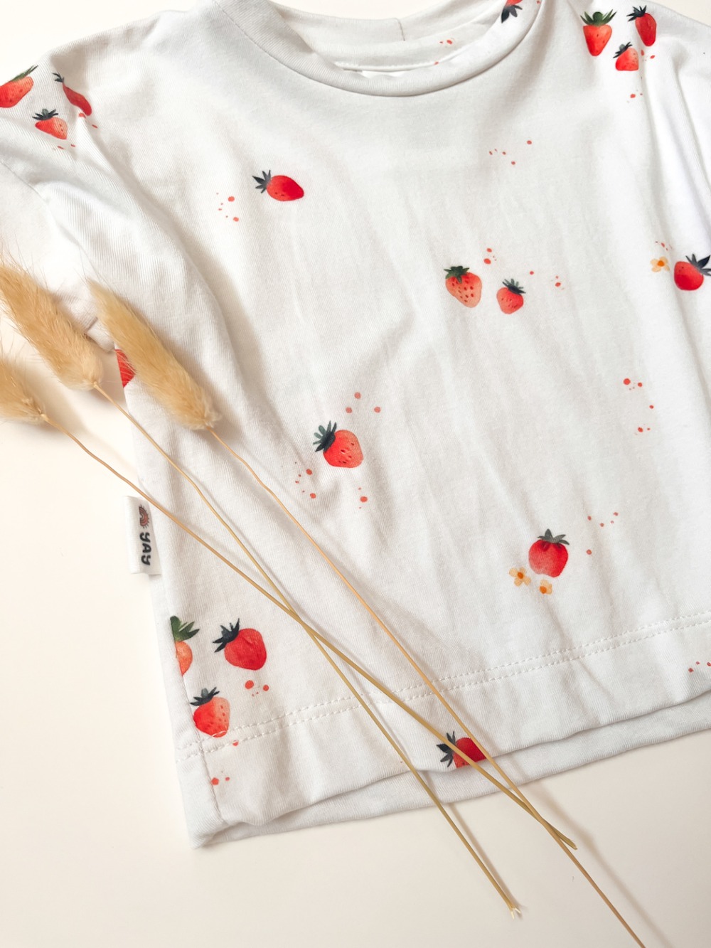Cozy Tee - Watercolour Strawberries 9-12m - Image 3