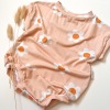 Cozy Tee Romper - Peach Daisies 0-3m - Image 2