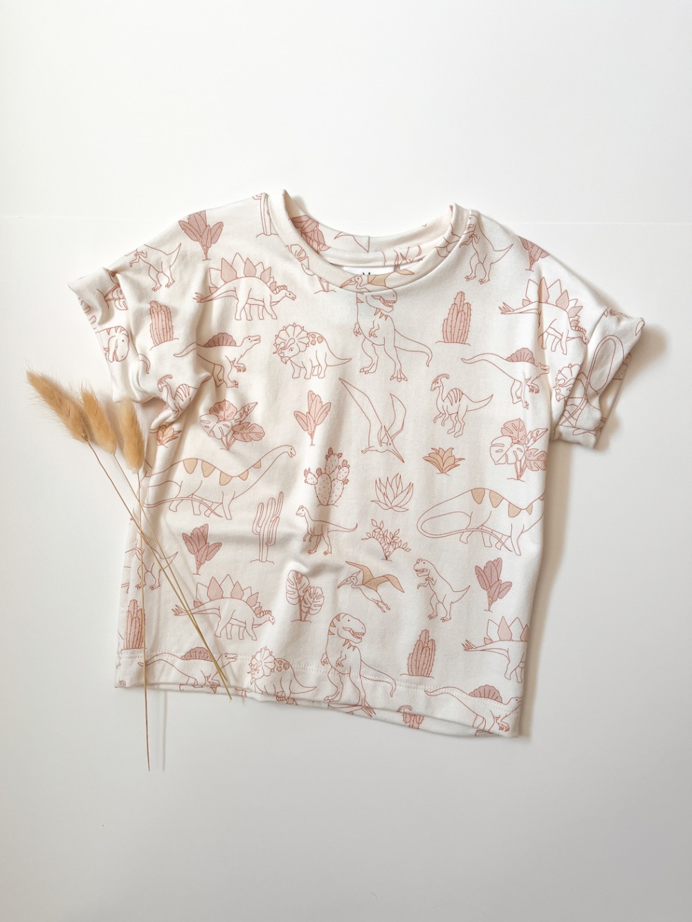Cozy Tee - Neutral Dinos 2T