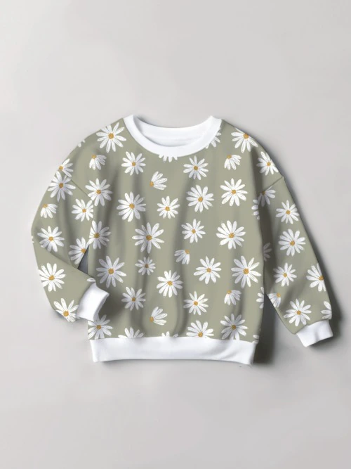 Sage Daisies Oversized Sweatshirt