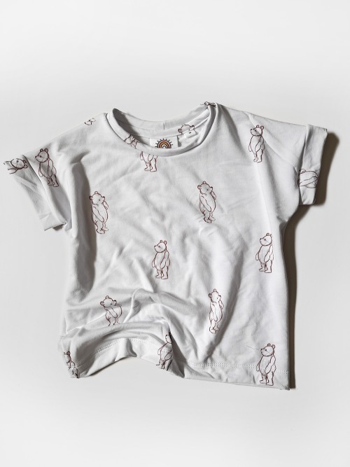 Summer Cozy Tee (Various Older Prints) - Sketchy Pooh White