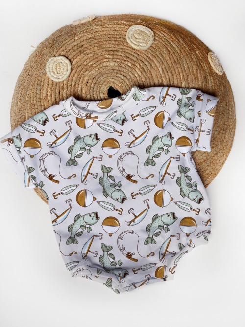 Oversized Tee Romper - Gone Fishing