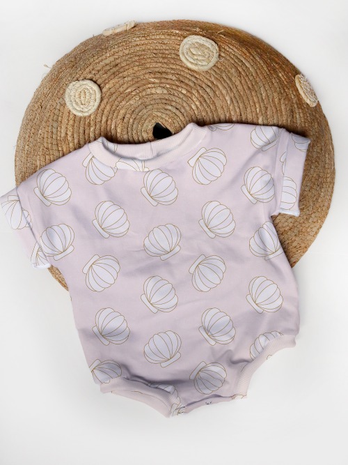 Oversized Tee Romper - Seashells