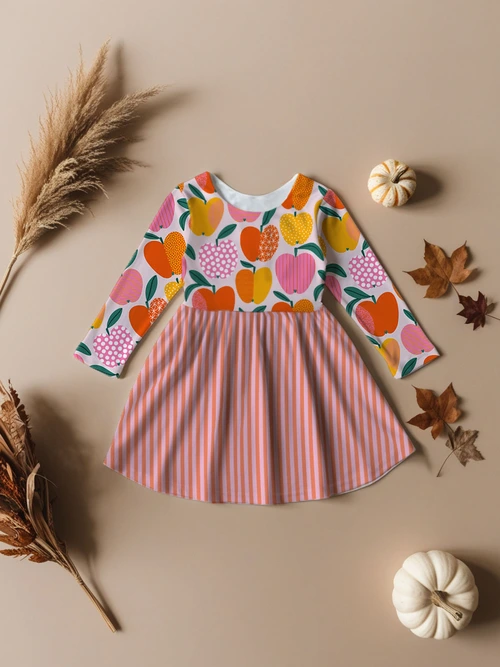 Fall Skater Dress - Apples BCL