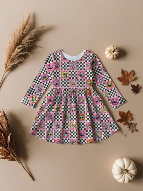 Fall Skater Dress - Daisy Skulls BCL