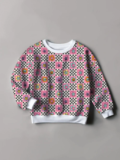 Fall Oversized Sweatshirt - Daisy Skulls