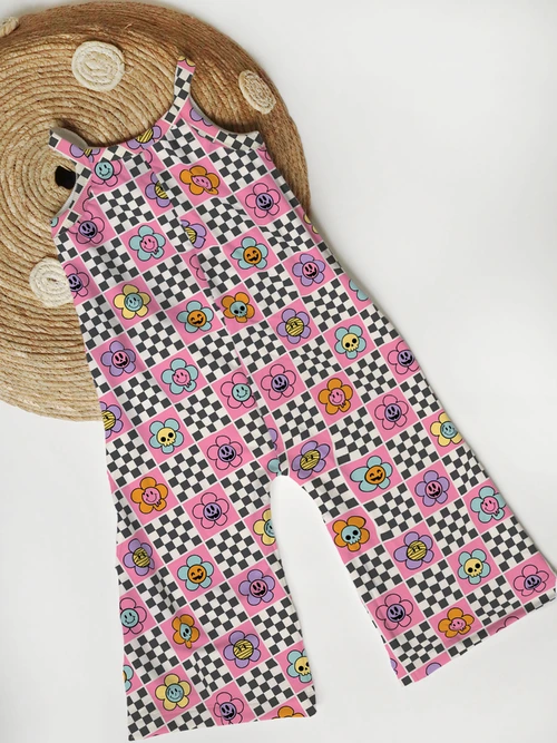 Fall Wide Leg Jumpsuit - Daisy Skulls BCL