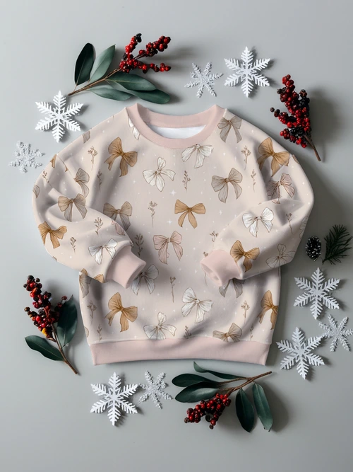 Winter Oversized Sweatshirt - Winter Bows
