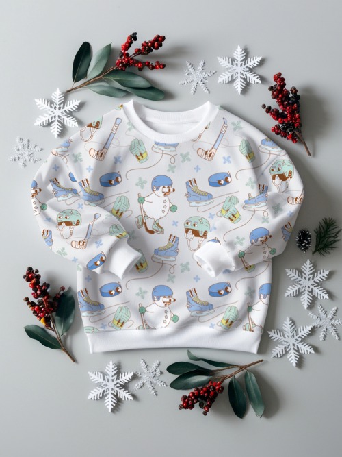 Winter Oversized Sweatshirt - Hockey Time