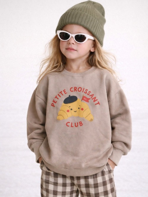 Petite Croissant Club Oversized Bamboo Sweatshirt