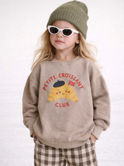 Petite Croissant Club Oversized Bamboo Sweatshirt