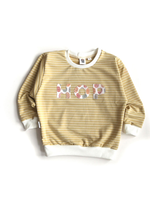 Little Hop Appliqué Sweatshirt - Honey Olive Stripe (4-5T)