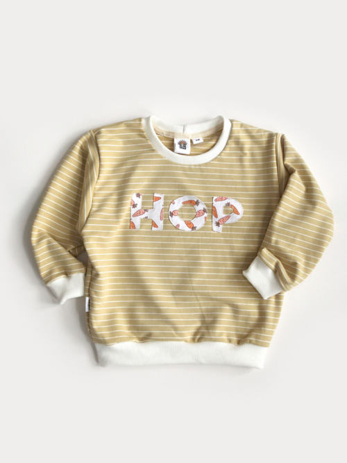 Carrot Hop Appliqué Sweatshirt - Honey Olive Stripe (3-4T)