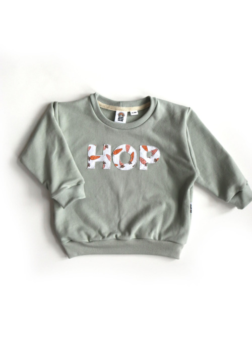 Carrot Hop Appliqué Sweatshirt - Sage (12-18M)