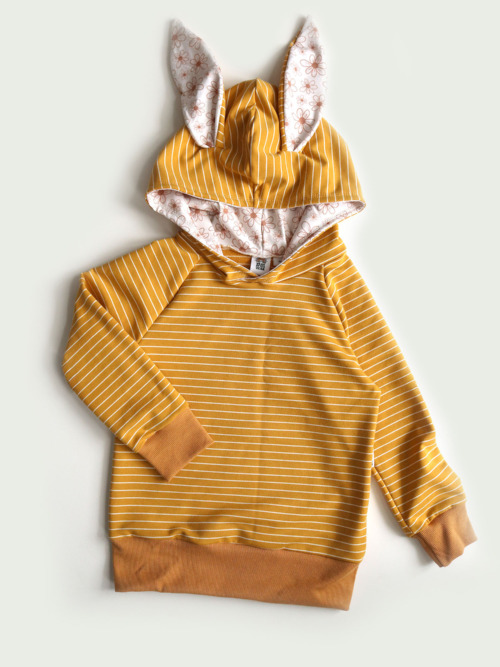 Garden Bunny Hoodie - Mustard Stripe (6-7Y)