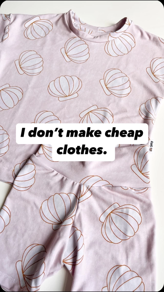 Let’s talk about it. 👇

I don’t sell cheap kids’ clothes.
Because your kid isn’t wearing throwaway memories.
Because scratchy polyester shouldn’t be the standard.
Because fast fashion was never meant for wild toddlers with grass stains and opinions.

I use premium bamboo/cotton fabric.
I sew everything myself, right here in Canada.
And I design each piece to grow with your kid, not just be cute for a week.

So no — it’s not $10.
But it’s built to last year after year.
And it’s made with way more love than anything hanging in aisle 5 of Walmart.

Tired of fast fashion fails? Follow me @yayhandmade to find clothes your kid actually wants to wear (and never take off).